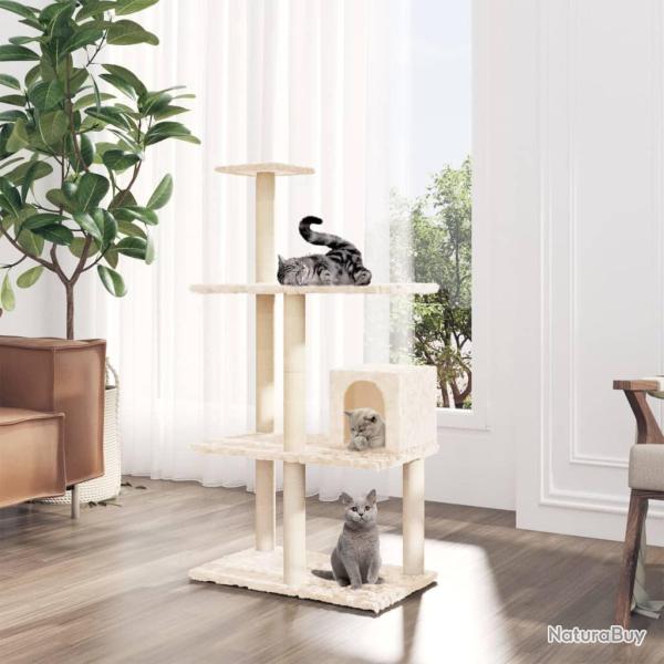 Arbre  chat avec griffoirs en sisal Crme 119 cm alsavelo