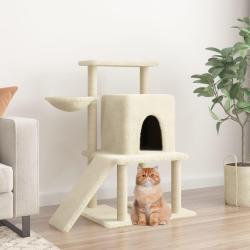 Arbre &agrave; chat avec griffoirs en sisal Cr&egrave;me 96,5 cm alsavelo