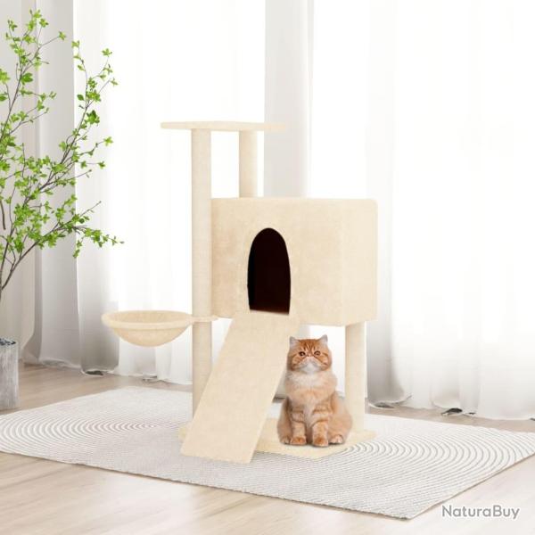 Arbre  chat avec griffoirs en sisal Crme 96 cm alsavelo