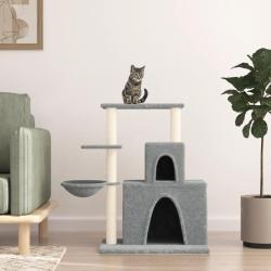 Arbre &agrave; chat avec griffoirs en sisal Gris clair 83 cm