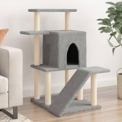 Arbre &agrave; chat avec griffoirs en sisal gris clair 97 cm