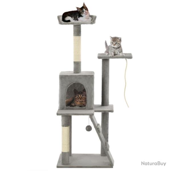 Arbre � chat avec griffoirs en sisal 120 cm Gris