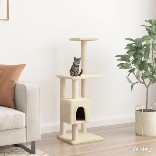 Arbre  chat avec griffoirs en sisal Crme 104 cm alsavelo