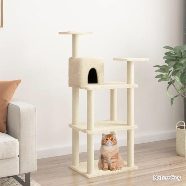 Arbre � chat avec griffoirs en sisal cr�me 118,5 cm