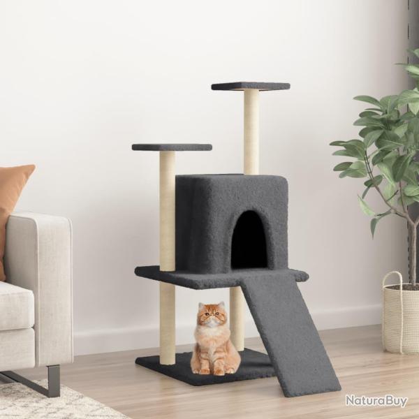 Arbre � chat avec griffoirs en sisal gris fonc� 110 cm