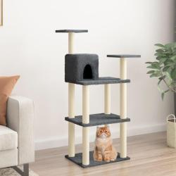 Arbre à chat avec griffoirs en sisal gris foncé 118,5 cm alsavelo