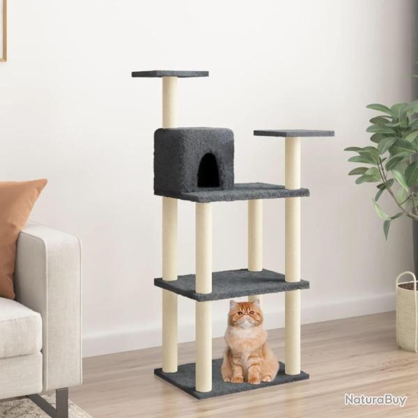 Arbre � chat avec griffoirs en sisal gris fonc� 118,5 cm