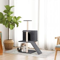 Arbre &agrave; chat avec griffoirs en sisal Gris fonc&eacute; 82 cm