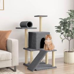 Arbre &agrave; chat avec griffoirs en sisal gris fonc&eacute; 110,5 cm