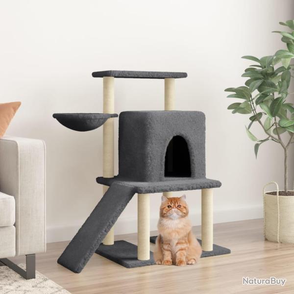 Arbre � chat avec griffoirs en sisal gris fonc� 96,5 cm