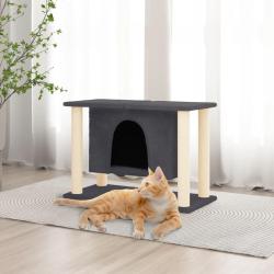 Arbre &agrave; chat avec griffoirs en sisal Gris fonc&eacute; 50 cm