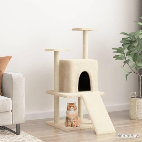 Arbre  chat avec griffoirs en sisal crme 110 cm alsavelo