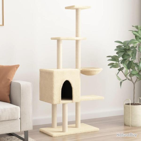 Arbre  chat avec griffoirs en sisal Crme 145 cm alsavelo