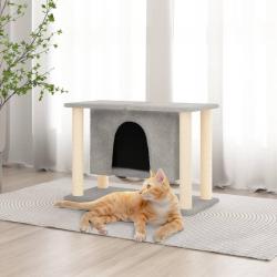 Arbre &agrave; chat avec griffoirs en sisal Gris clair 50 cm