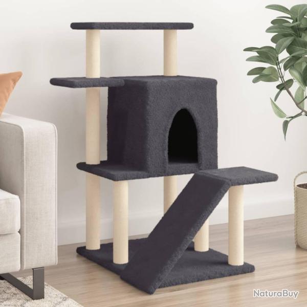 Arbre � chat avec griffoirs en sisal gris fonc� 97 cm