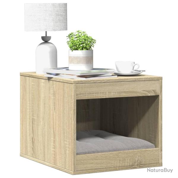 Meuble de bac  litire pour chat chne sonoma bois ingnierie alsavelo