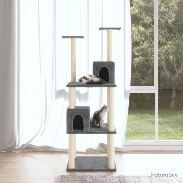 Arbre  chat avec griffoirs en sisal Gris fonc 141 cm alsavelo