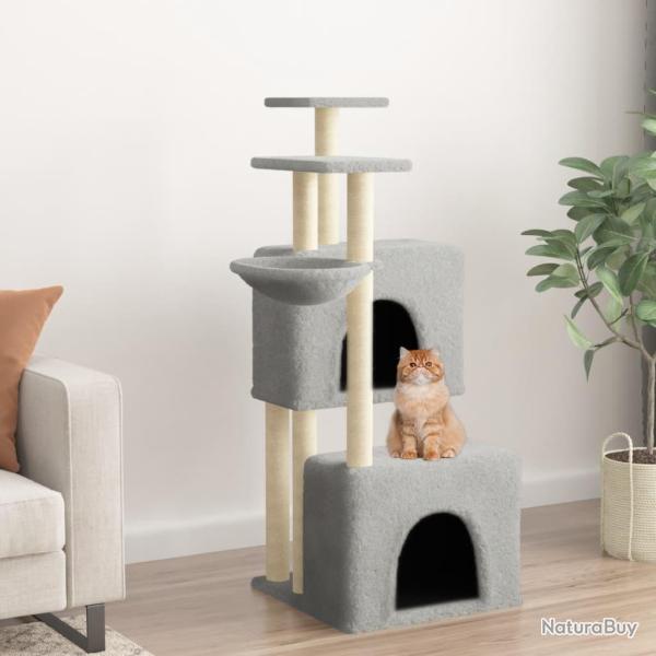 Arbre � chat avec griffoirs en sisal gris clair 122 cm