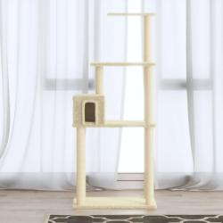 Arbre &agrave; chat avec griffoirs en sisal Cr&egrave;me 147 cm alsavelo