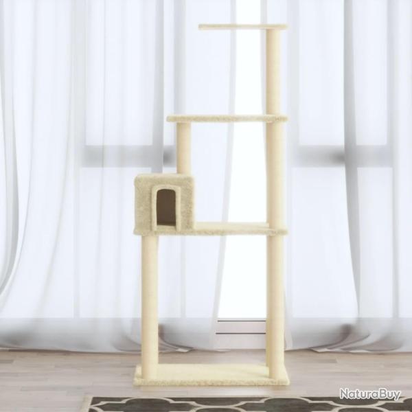 Arbre � chat avec griffoirs en sisal Cr�me 147 cm