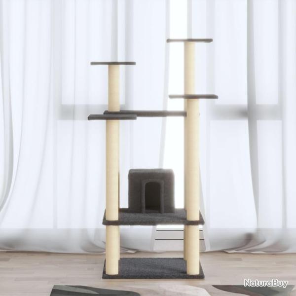 Arbre � chat avec griffoirs en sisal Gris fonc� 110 cm