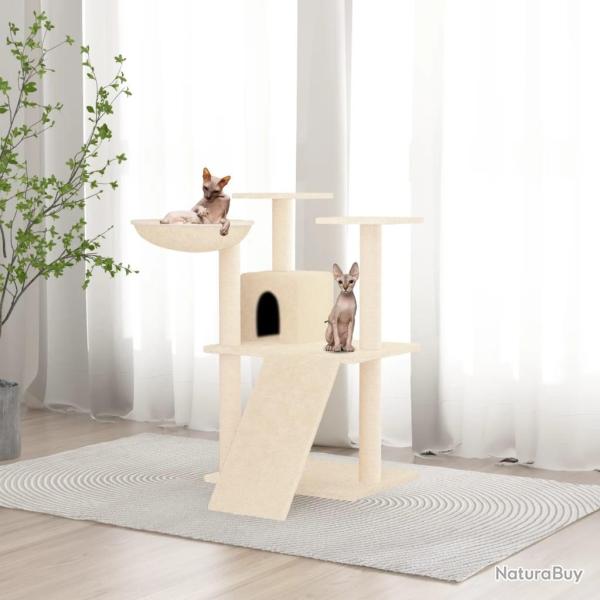Arbre  chat avec griffoirs en sisal Crme 83 cm alsavelo