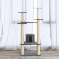 Arbre &agrave; chat avec griffoirs en sisal Gris clair 110 cm