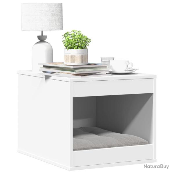 Meuble de bac  litire pour chat blanc bois d'ingnierie alsavelo