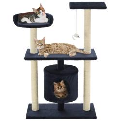 Arbre &agrave; chat avec griffoirs en sisal 95 cm Bleu fonc&eacute;