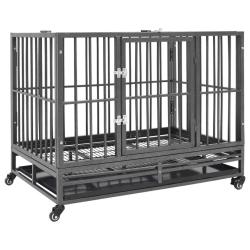 Cage pour chien avec roues et toit Acier 102x72x85 cm alsavelo