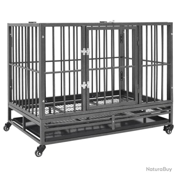 Cage pour chiens avec roues Acier 92x62x76 cm alsavelo