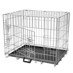 Cage m&eacute;tallique et pliable pour chiens L