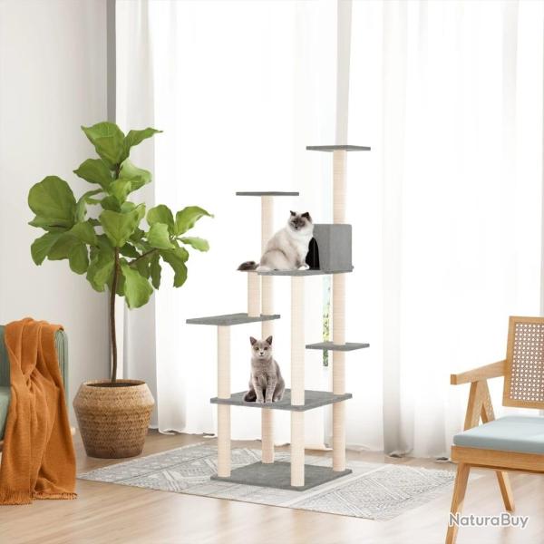 Arbre  chat avec griffoirs en sisal Gris clair 153 cm alsavelo