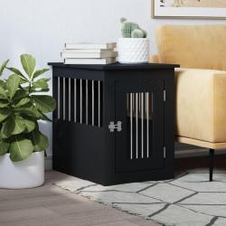 Meuble de cage pour chiens noir 45x62x59 cm bois d'ing&eacute;nierie