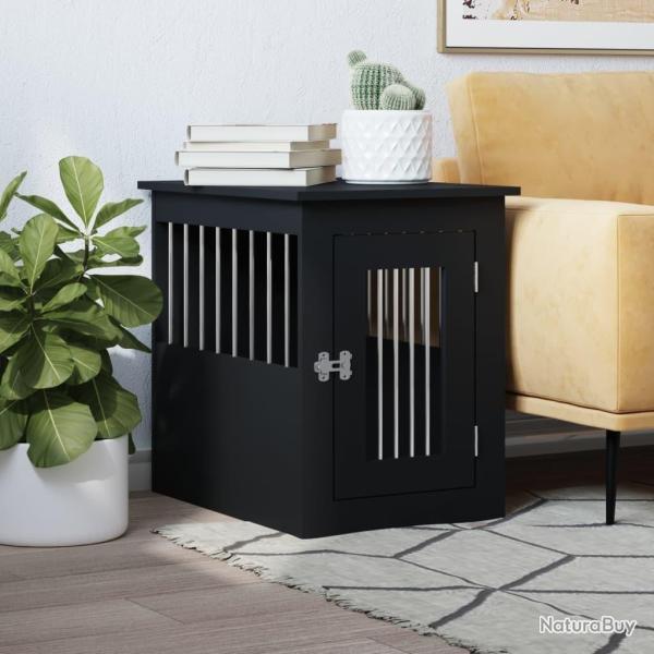 Meuble de cage pour chiens noir 45x62x59 cm bois d'ing�nierie