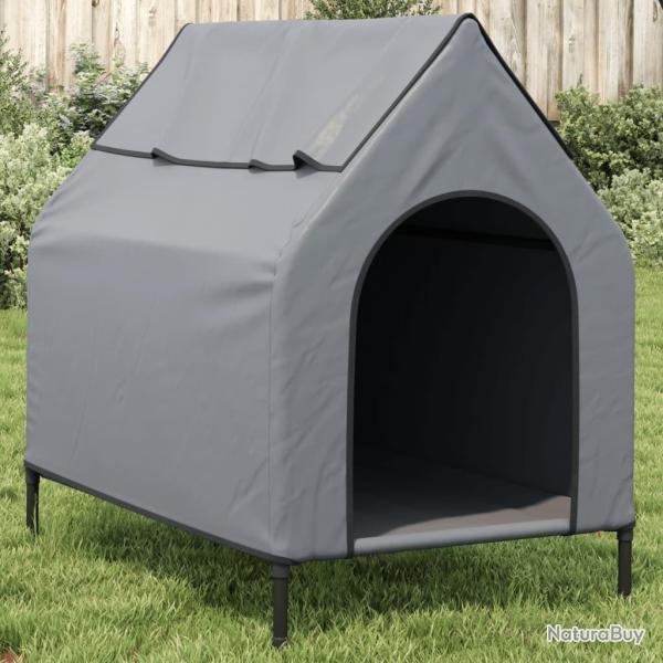 Niche pour chien gris clair tissu oxford et acier