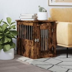 Meuble de cage pour chiens ch&ecirc;ne fum&eacute; 45x62x59 cm