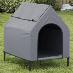 Niche pour chien gris clair tissu oxford et acier alsavelo