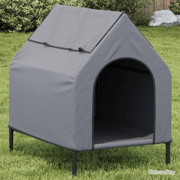 Niche pour chien gris clair tissu oxford et acier alsavelo
