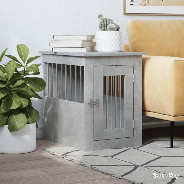 Meuble de cage pour chiens gris b�ton 45x62x59 cm