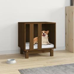 Niche pour chien Marron miel 50x40x52 cm Bois de pin massif alsavelo