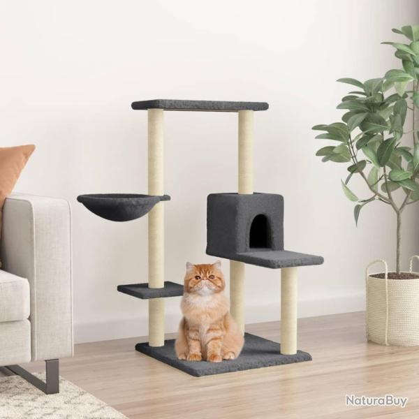 Arbre � chat avec griffoirs en sisal gris fonc� 95 cm