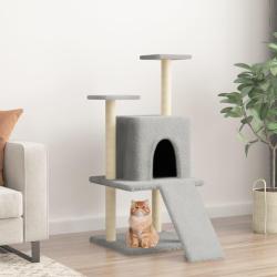 Arbre &agrave; chat avec griffoirs en sisal gris clair 110 cm