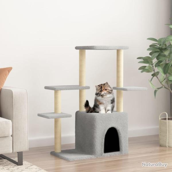 Arbre � chat avec griffoirs en sisal gris clair 97,5 cm