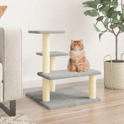 Arbre &agrave; chat avec griffoirs en sisal gris clair 61 cm