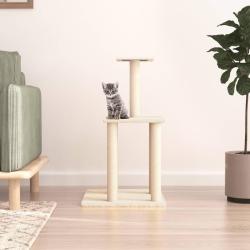 Arbre &agrave; chat avec griffoirs en sisal cr&egrave;me 85,5 cm alsavelo