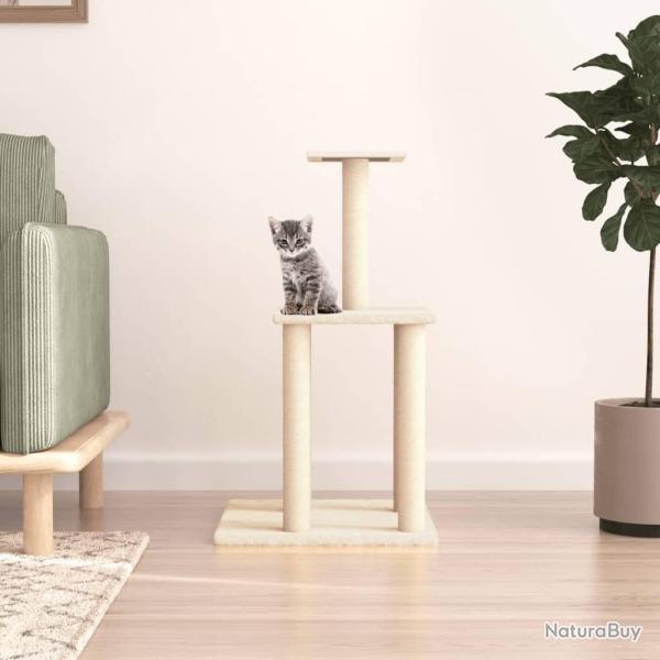 Arbre � chat avec griffoirs en sisal cr�me 85,5 cm alsavelo