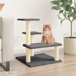 Arbre &agrave; chat avec griffoirs en sisal Gris fonc&eacute; 61 cm