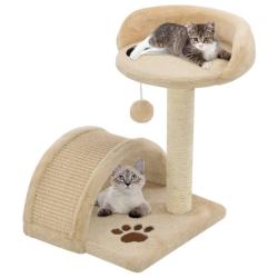 Arbre &agrave; chat avec griffoir en sisal 40 cm Beige et Marron alsavelo