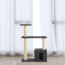 Arbre &agrave; chat avec griffoirs en sisal Gris fonc&eacute; 70 cm